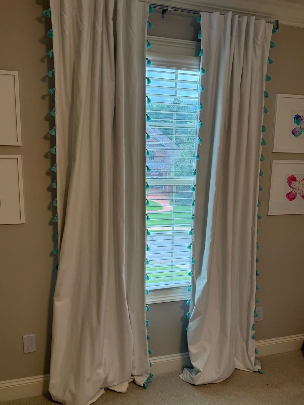 Pottery Barn Kids Bella Tassel Blackout Panels 44x96 - set of 2